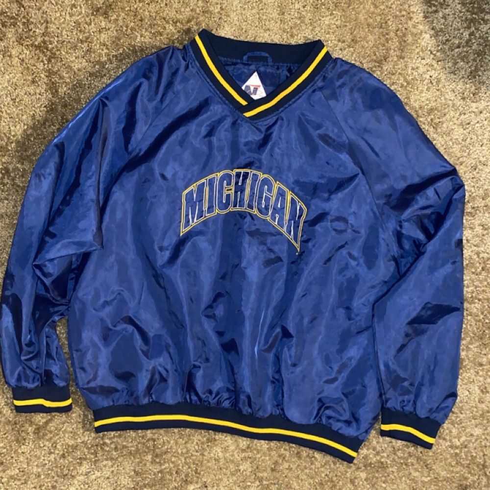 Vintage 90s Michigan wolverines varsity pullover jacket size XL fits like M